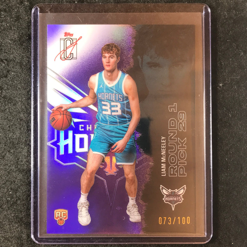 2025-26 Topps Signature Class LIAM MCNEELEY Rookie Chrome Purple 73/100 #141