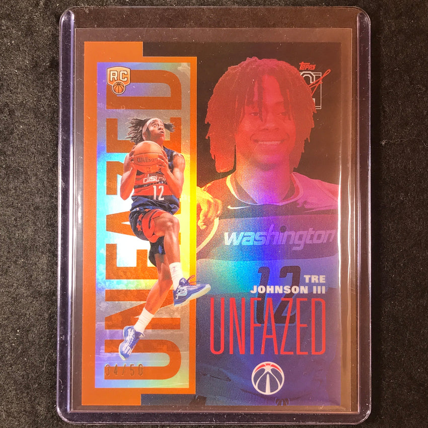2025-26 Topps Signature Class TRE JOHNSON Rookie Unfazed Orange 34/50