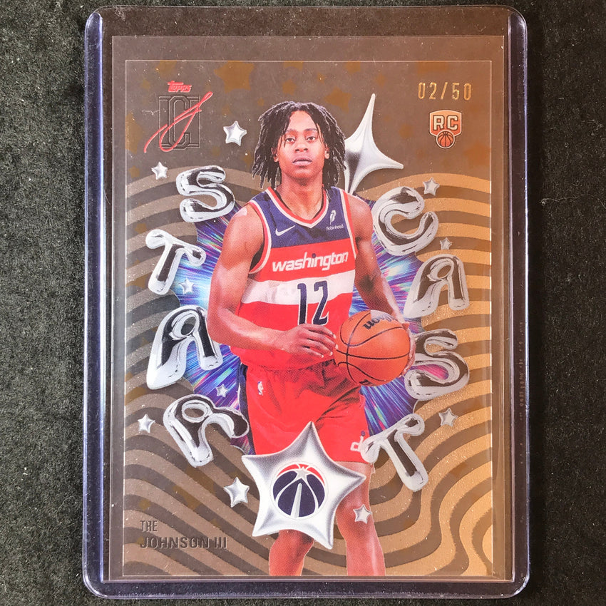 2025-26 Topps Signature Class TRE JOHNSON III Rookie Star Cast Orange 2/50