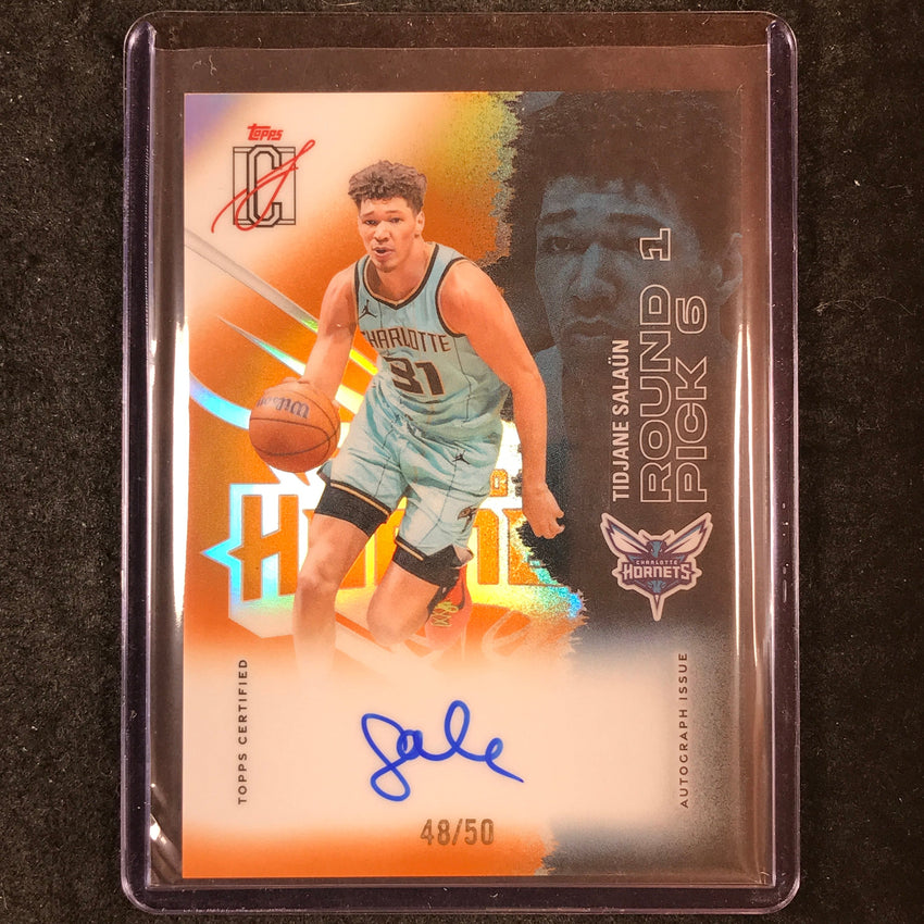 2025-26 Topps Signature Class TIDJANE SALAUN Chrome Orange Auto 48/50