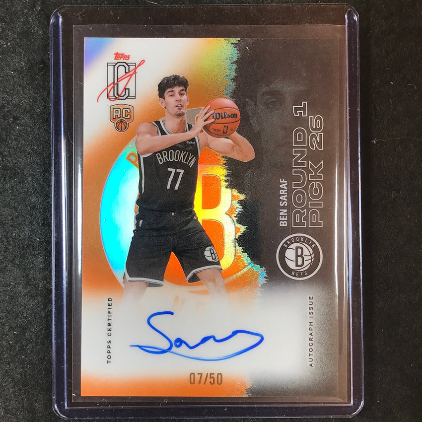 2025-26 Topps Signature Class BEN SARAF Rookie Chrome Orange Auto 7/50