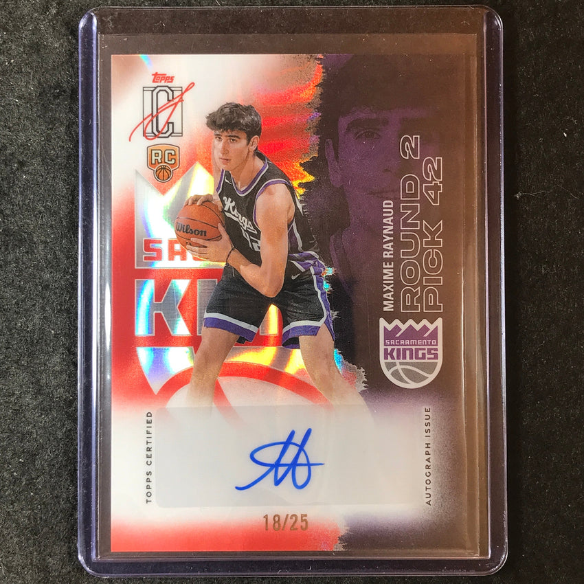 2025-26 Topps Signature Class MAXIME RAYNAULD Rookie Chrome Red Lava Auto 18/25