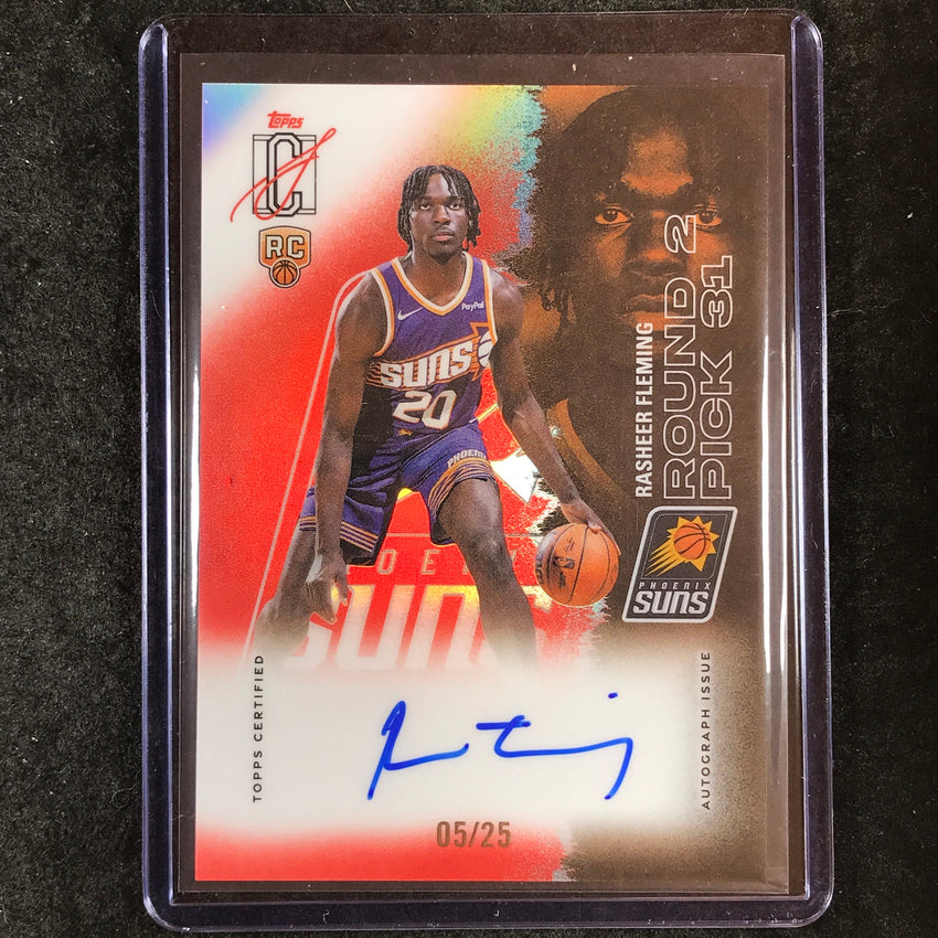 2025-26 Topps Signature Class RASHEER FLEMING Rookie Chrome Red Auto 5/25