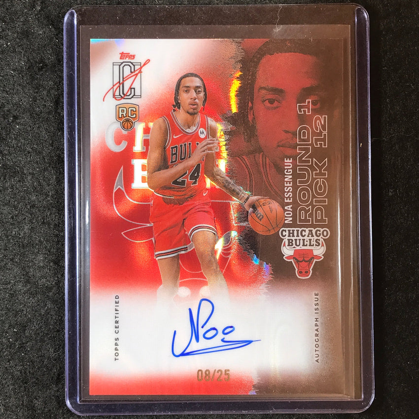 2025-26 Topps Signature Class NOA ESSENGUE Rookie Chrome Red Lava Auto 8/25