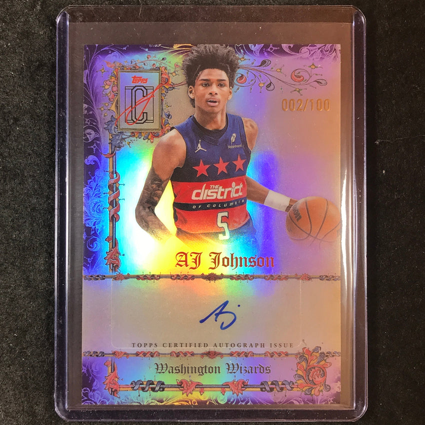 2025-26 Topps Signature Class AJ JOHNSON Manuscripts Purple Auto 2/100