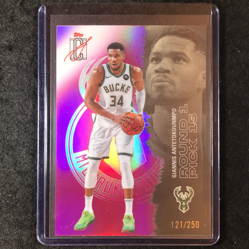 2025-26 Topps Signature Class GIANNIS ANTETOKOUNMPO Chrome Magenta 121/250 #56