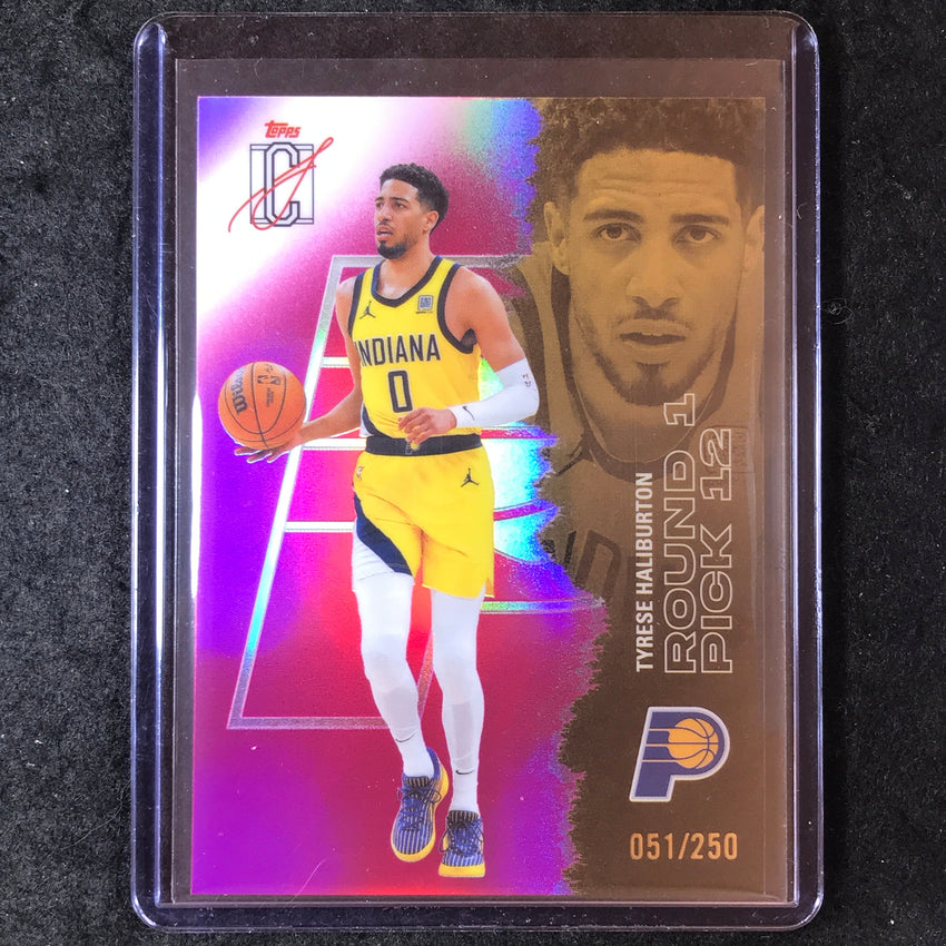 2025-26 Topps Signature Class TYRESE HALIBURTON Chrome Magenta 51/250 #71