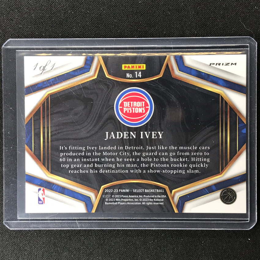 2022-23 Select Jaden Ivey Snapshots Rookie Black Prizm 1/1