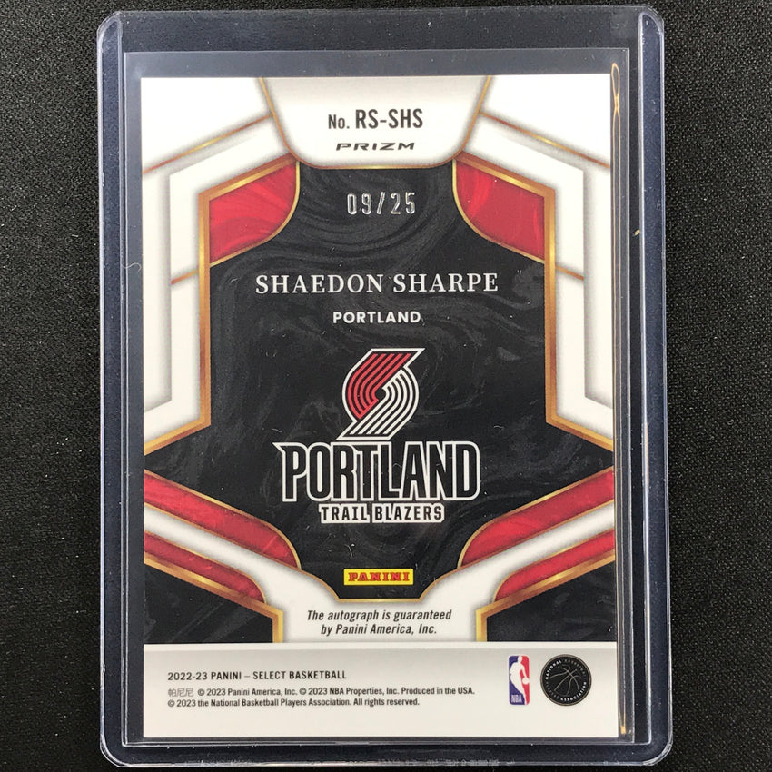 2022-23 Select Shaedon Sharpe Rookie Signatures Auto Tie-dye 9/25