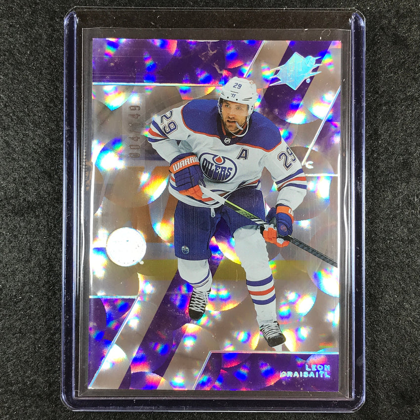 2023-24 SPx Hockey LEON DRAISAITL Base Purple Parallax 4/149 #49