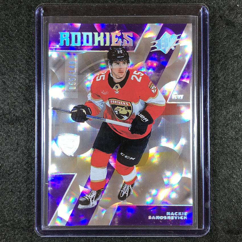 2023-24 SPx Hockey MACKIE SAMOSKEVICH Rookies Base Purple Parallax 55/149 #143