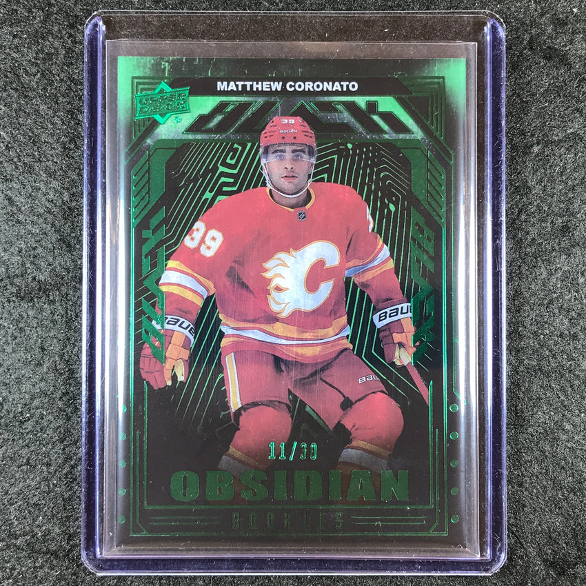 2023-24 SPx Hockey MATTHEW CORONATO UD Black Obsidian Rookies Emerald 11/30