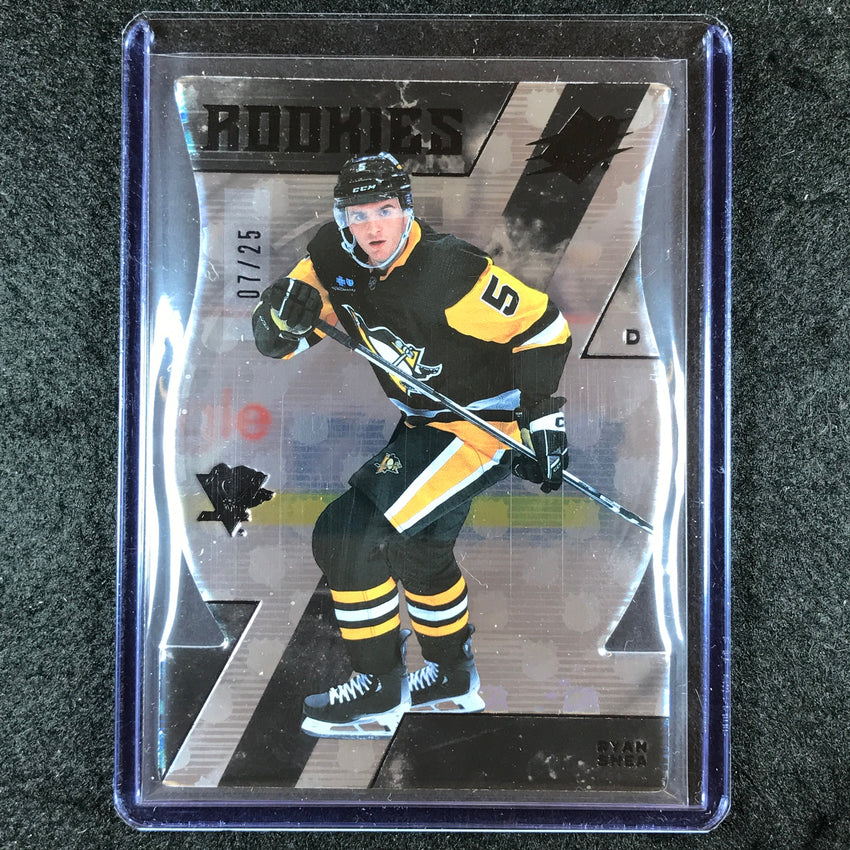2023-24 SPx Hockey RYAN SHEA Rookies Base NHL Shield Die-Cut Hologram 7/25 #147