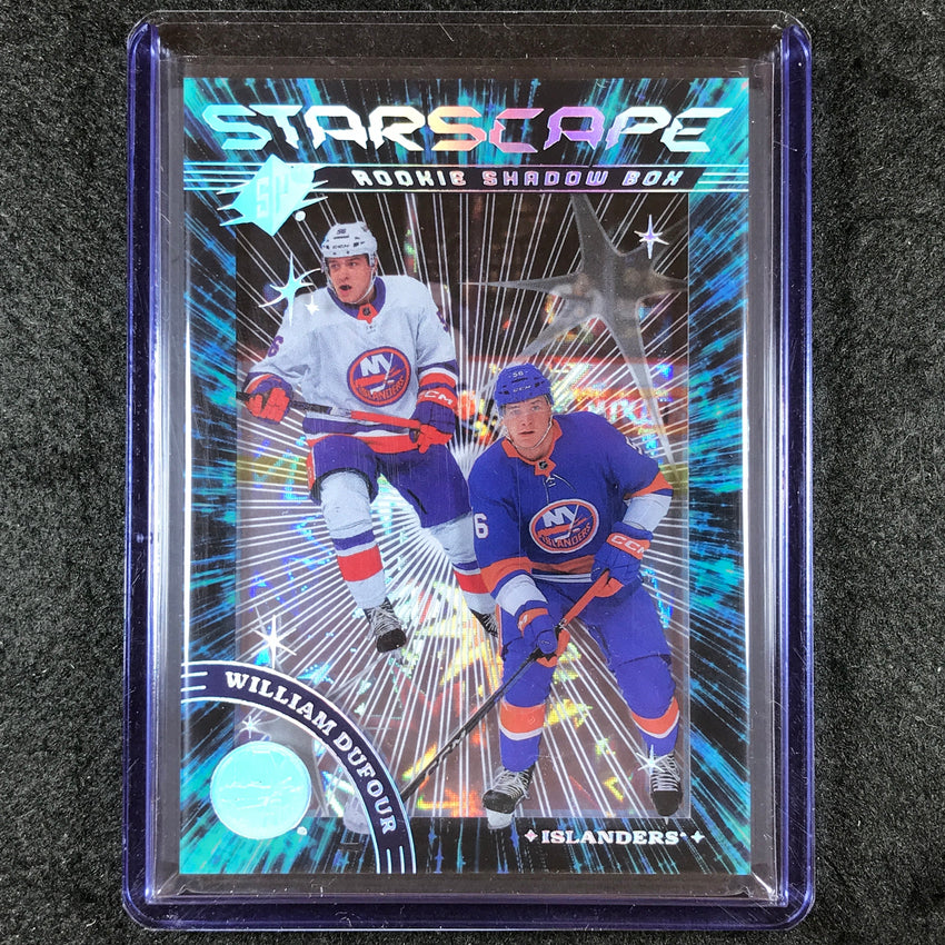 2023-24 SPx Hockey WILLIAM DUFOUR Rookie Starscape Shadow Box Silver 18/99