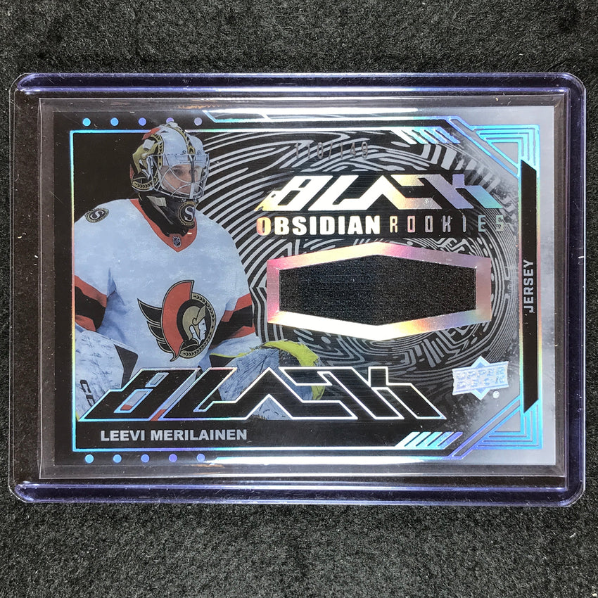 2023-24 SPx Hockey LEEVI MERILAINEN UD Black Obsidian Rookie Jersey 110/149