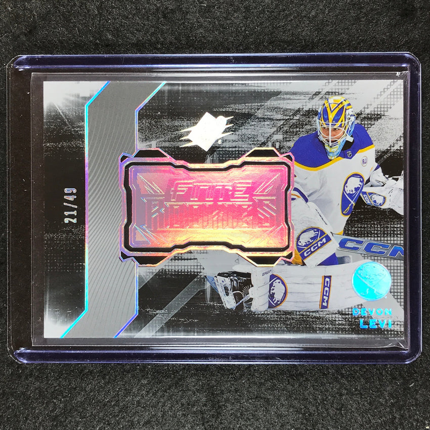 2023-24 SPx Hockey DEVON LEVI Finite Rookies Silver Spectrum 21/49