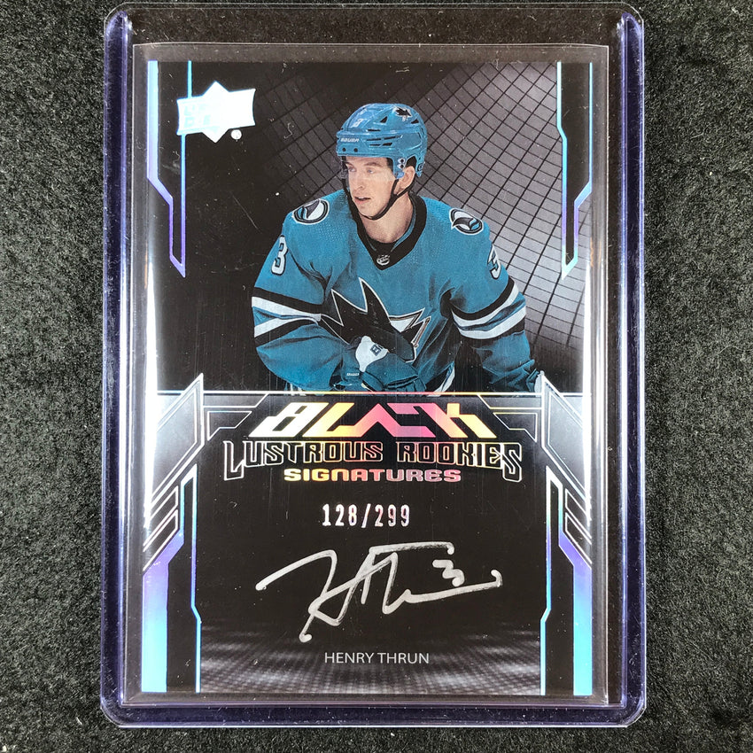 2023-24 SPx Hockey HENRY THRUN UD Black Lustrous Rookie Auto 128/299