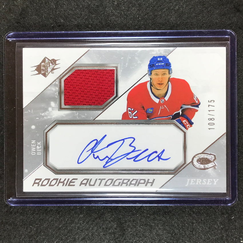 2023-24 SPx Hockey OWEN BECK Rookie Jersey Auto 108/175