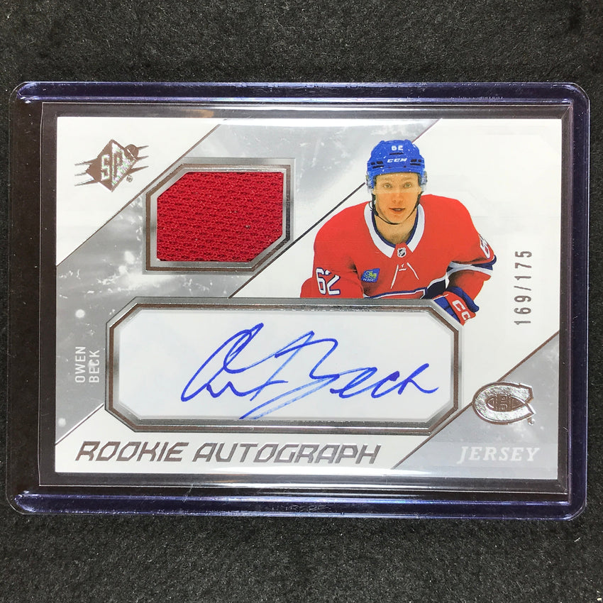 2023-24 SPx Hockey OWEN BECK Rookie Jersey Auto 169/175