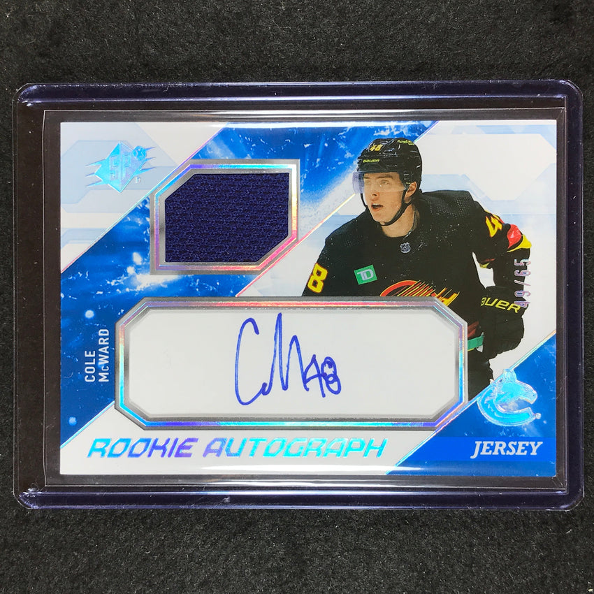 2023-24 SPx Hockey COLE MCWARD Rookie Jersey Auto Spectrum 49/65