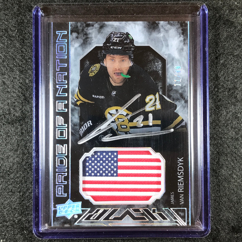 2023-24 SPx Hockey JAMES VAN RIEMSDYK UD Pride of a Nation Patch Auto 11/99