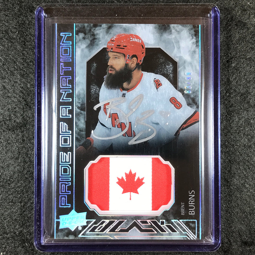 2023-24 SPx Hockey BRENT BURNS UD Pride of a Nation Patch Auto 83/99