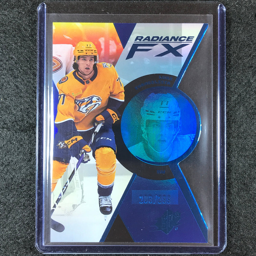 2023-24 SPx Hockey LUKE EVANGELISTA Radiance FX Rookie Blue 203/299 #90
