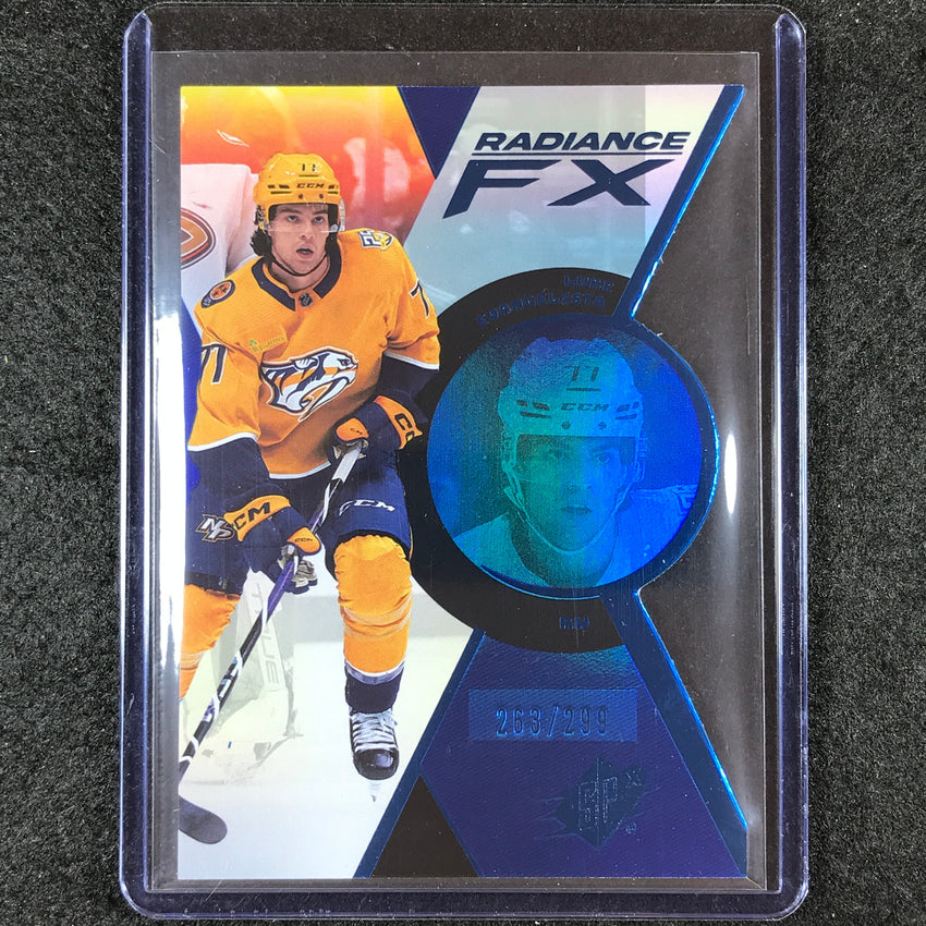 2023-24 SPx Hockey LUKE EVANGELISTA Radiance FX Rookie Blue 263/299 #90