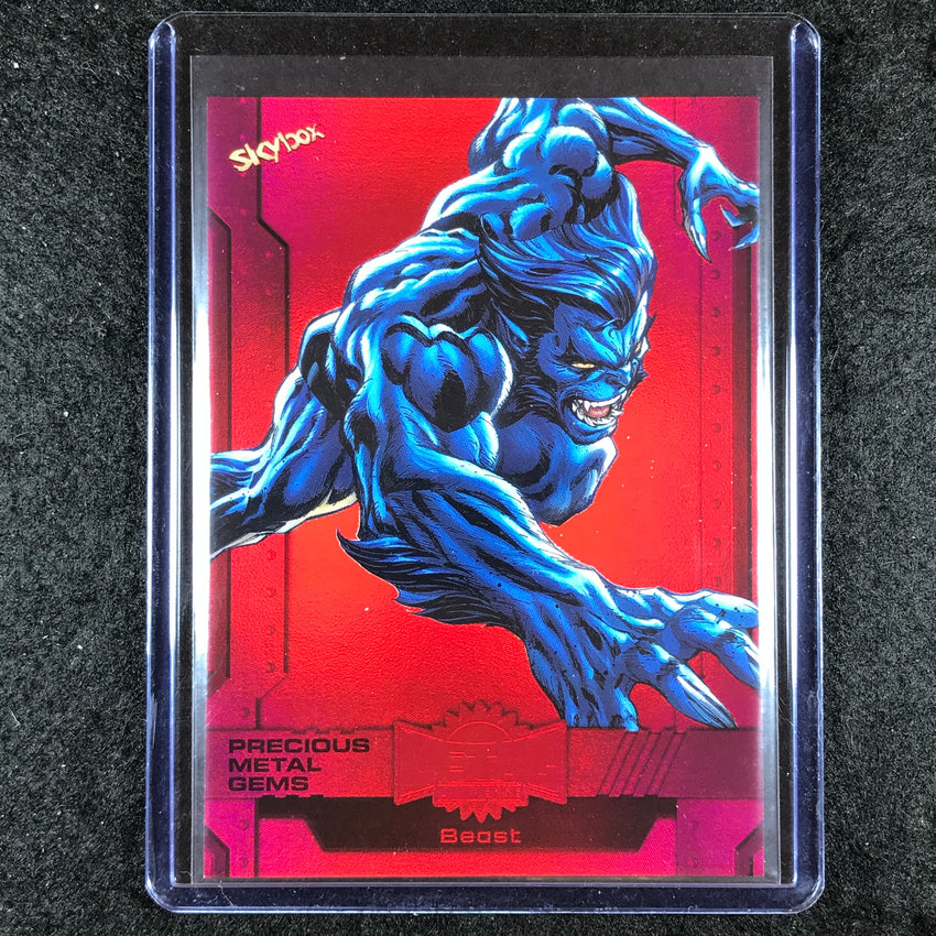 2024 Marvel Metal Universe Avengers BEAST Precious Metal Gems Red 62/100 #76