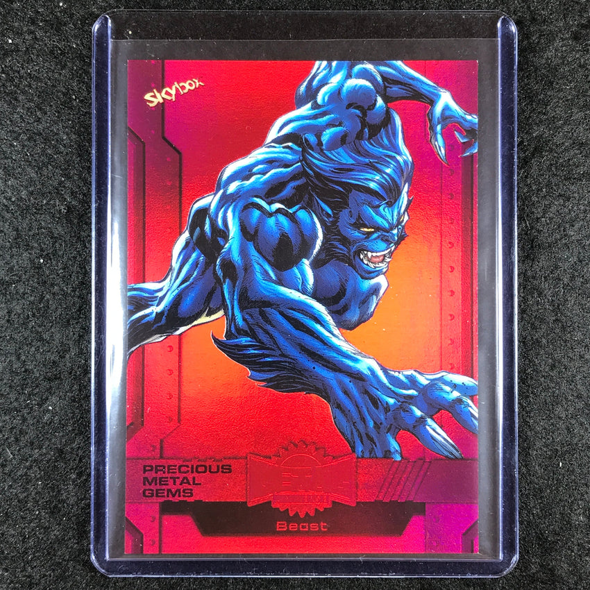 2024 Marvel Metal Universe Avengers BEAST Precious Metal Gems Red 20/100 #76