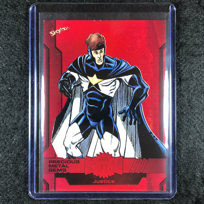 2024 Marvel Metal Universe Avengers JUSTICE Precious Metal Gems Red 93/100 #125