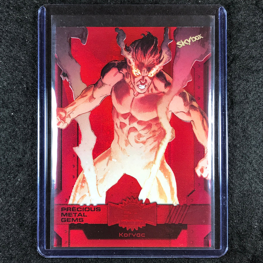 2024 Marvel Metal Universe Avengers KORVAC Precious Metal Gems Red 45/100 #135