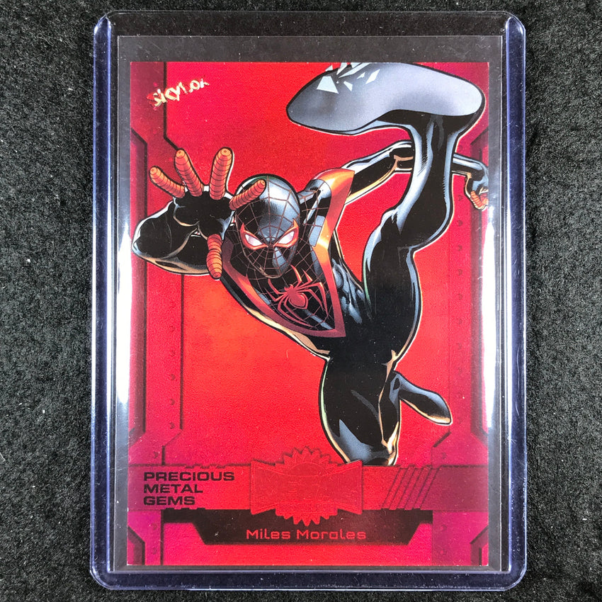 2024 Marvel Metal Universe Avengers MILES MORALES Precious Metal Gems Red 98/100