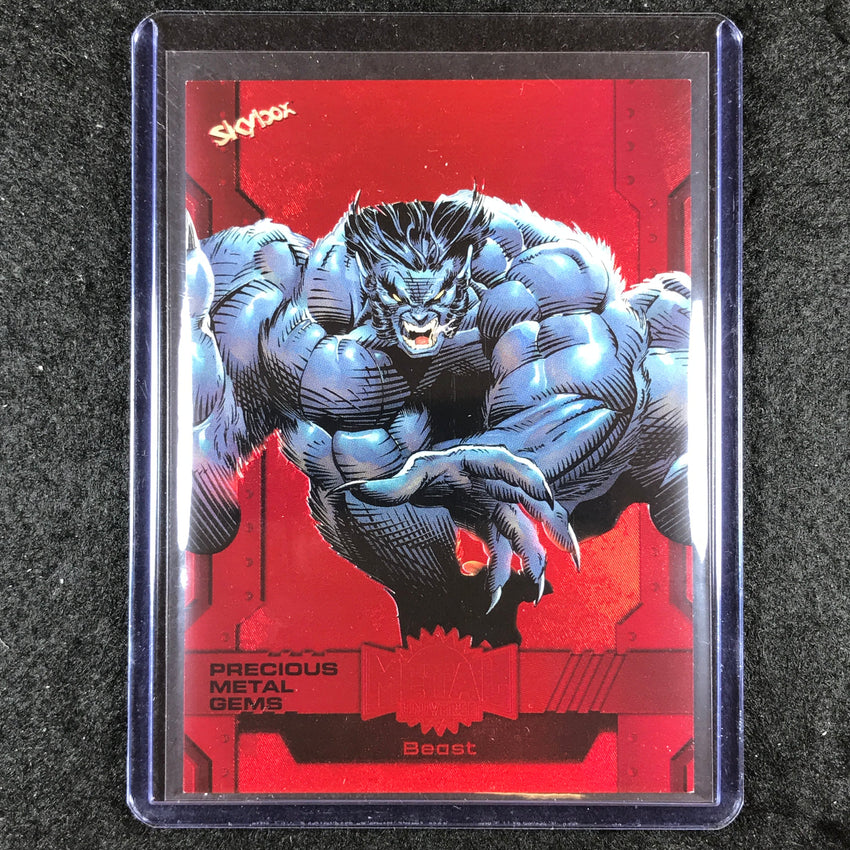2024 Marvel Metal Universe Avengers BEAST Precious Metal Gems Red 90/100 #176