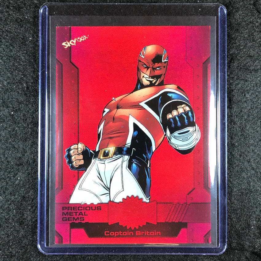 2024 Metal Universe Avengers CAPTAIN BRITAIN Precious Metal Gems Red 1/100 #179