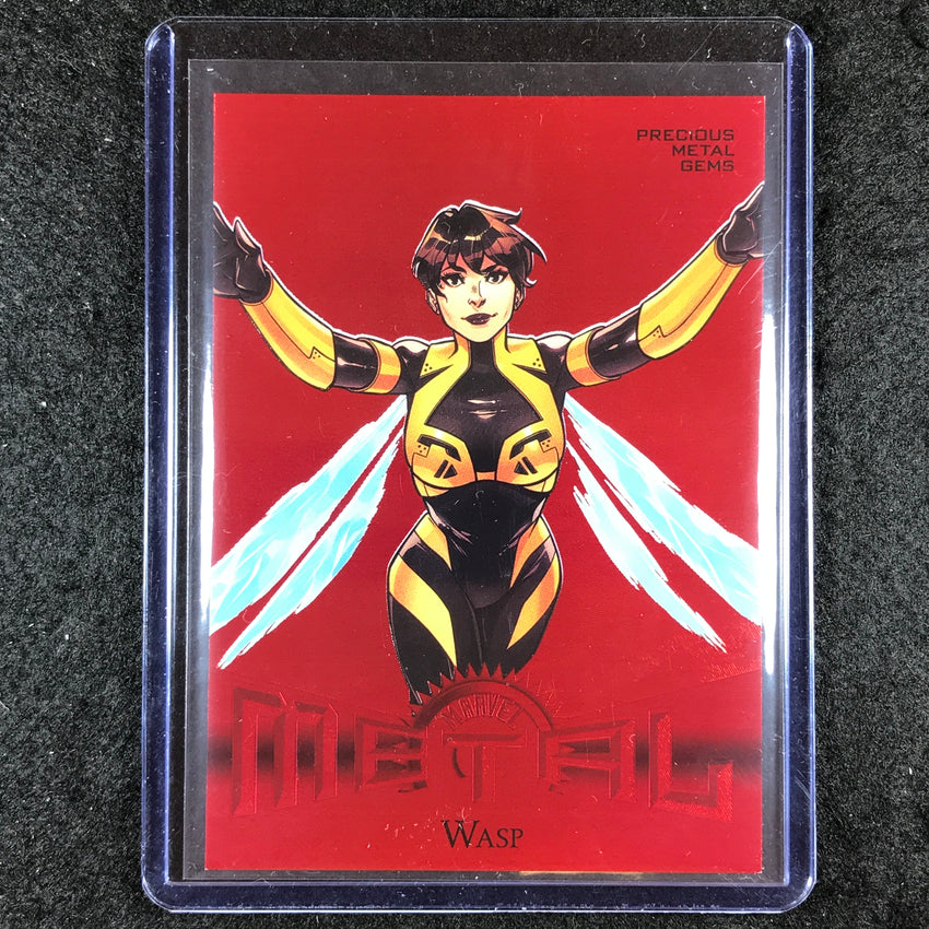2024 Marvel Metal Universe Avengers WASP Retro Precious Metal Gems Red 38/100 #7