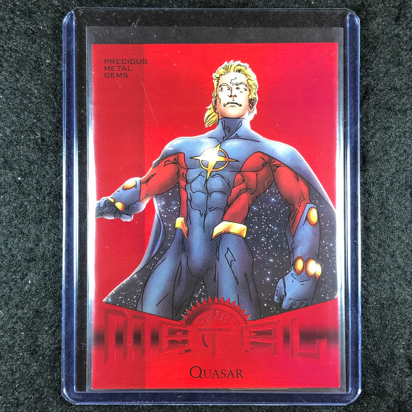 2024 Marvel Metal Universe Avengers QUASAR Retro Precious Metal Gems Red 34/100