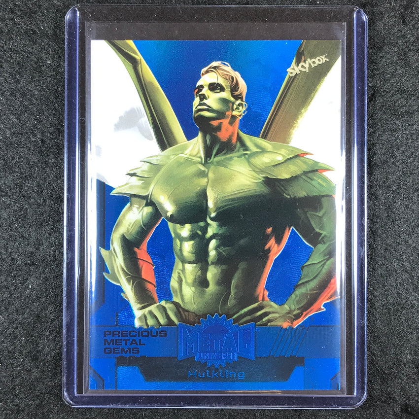 2024 Marvel Metal Universe Avengers HULKLING Precious Metal Gems Blue 12/50 #74