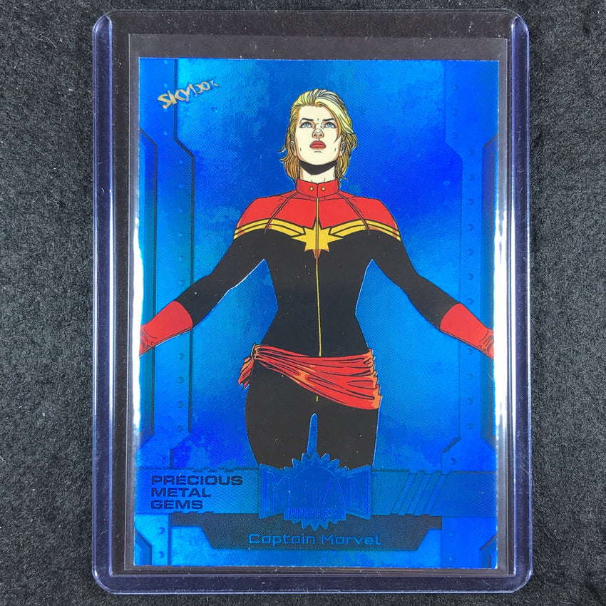 2024 Metal Universe Avengers CAPTAIN MARVEL Precious Metal Gems Blue 26/50 #111
