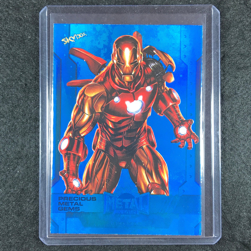 2024 Marvel Metal Universe Avengers IRON MAN Precious Metal Gems Blue 20/50 #172
