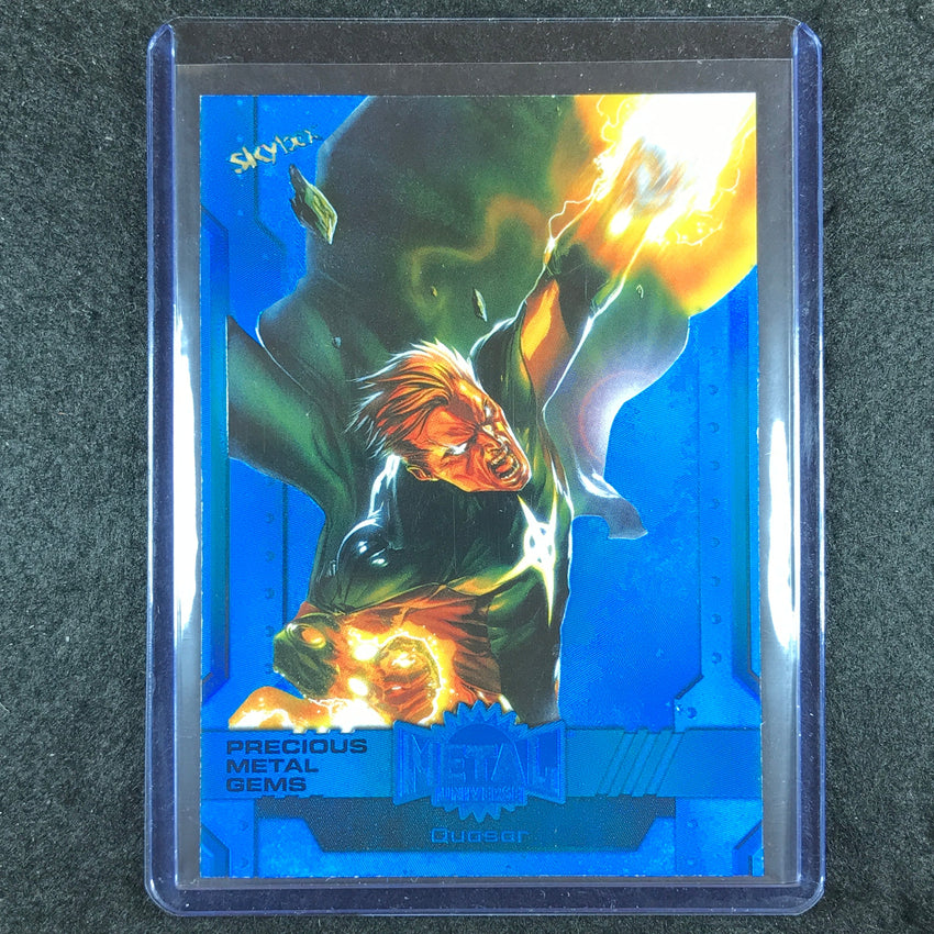 2024 Marvel Metal Universe Avengers QUASAR Precious Metal Gems Blue 29/50 #190