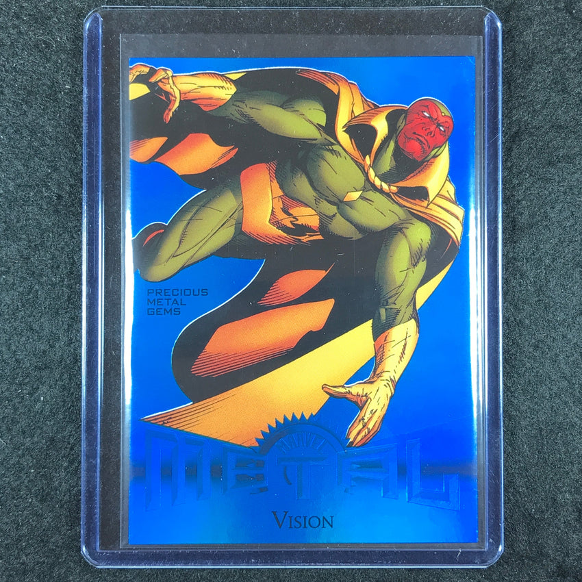 2024 Marvel Metal Universe Avengers VISION Retro Precious Metal Gems Blue 27/50