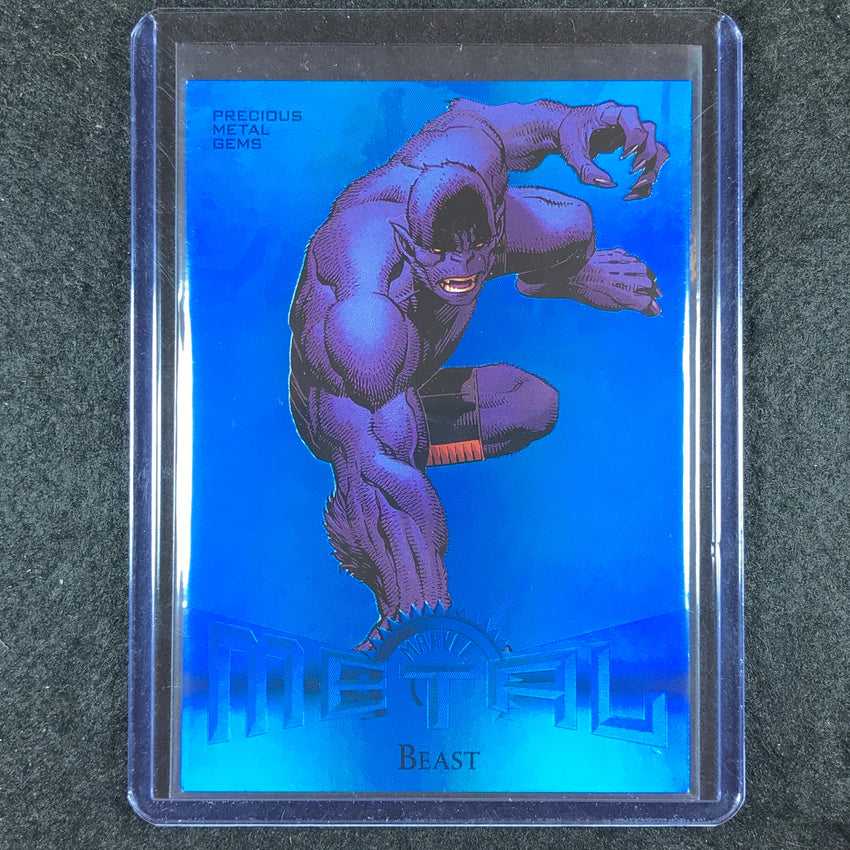 2024 Marvel Metal Universe Avengers BEAST Retro Precious Metal Gems Blue 9/50