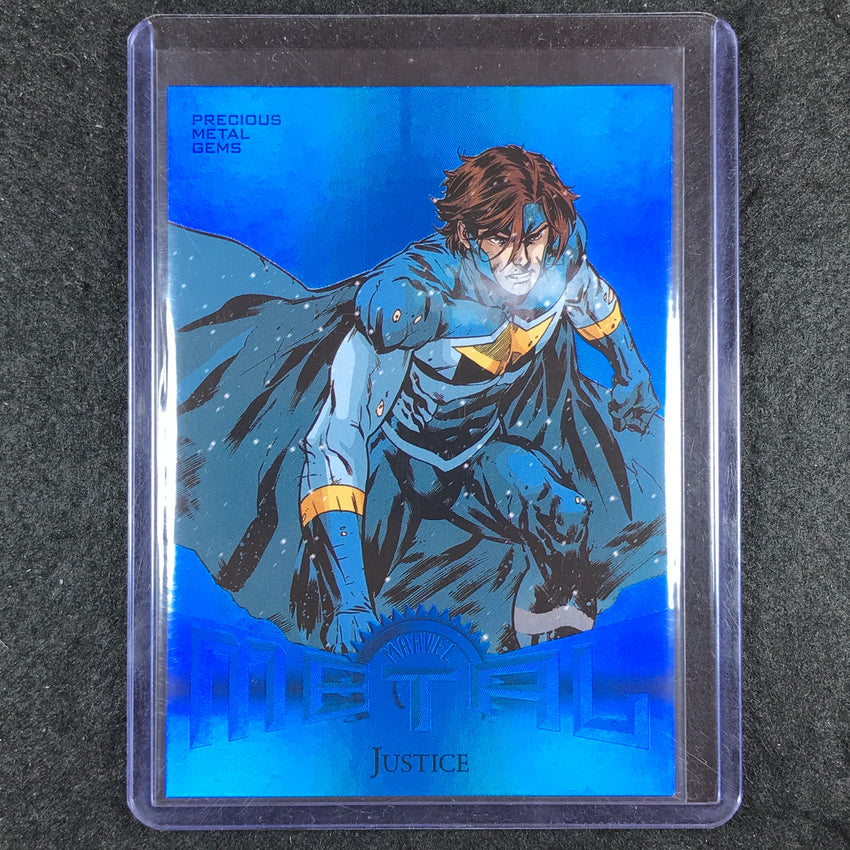 2024 Marvel Metal Universe Avengers JUSTICE Retro Precious Metal Gems Blue 40/50