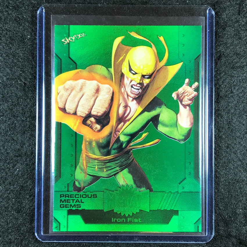 2024 Marvel Metal Universe Avengers IRON FIST Precious Metal Gem Green 7/10 #119
