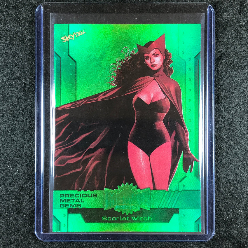 2024 Marvel Metal Universe Avengers SCARLET WITCH Precious Metal Gems Green 1/10