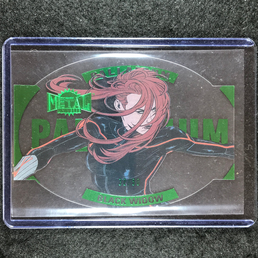 2024 Marvel Metal Universe Avengers BLACK WIDOW Palladium Emerald 32/50 #7