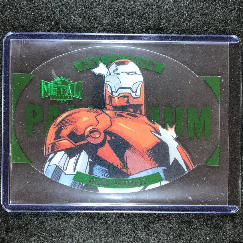 2024 Marvel Metal Universe Avengers IRON PATRIOT Palladium Emerald 13/50 #32