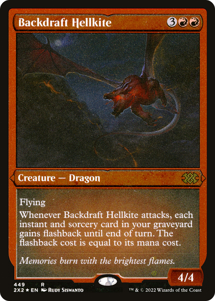 [ EF ] [FOIL] Backdraft Hellkite (Foil Etched) #449 - RARE 2X2 - Double Masters 2022