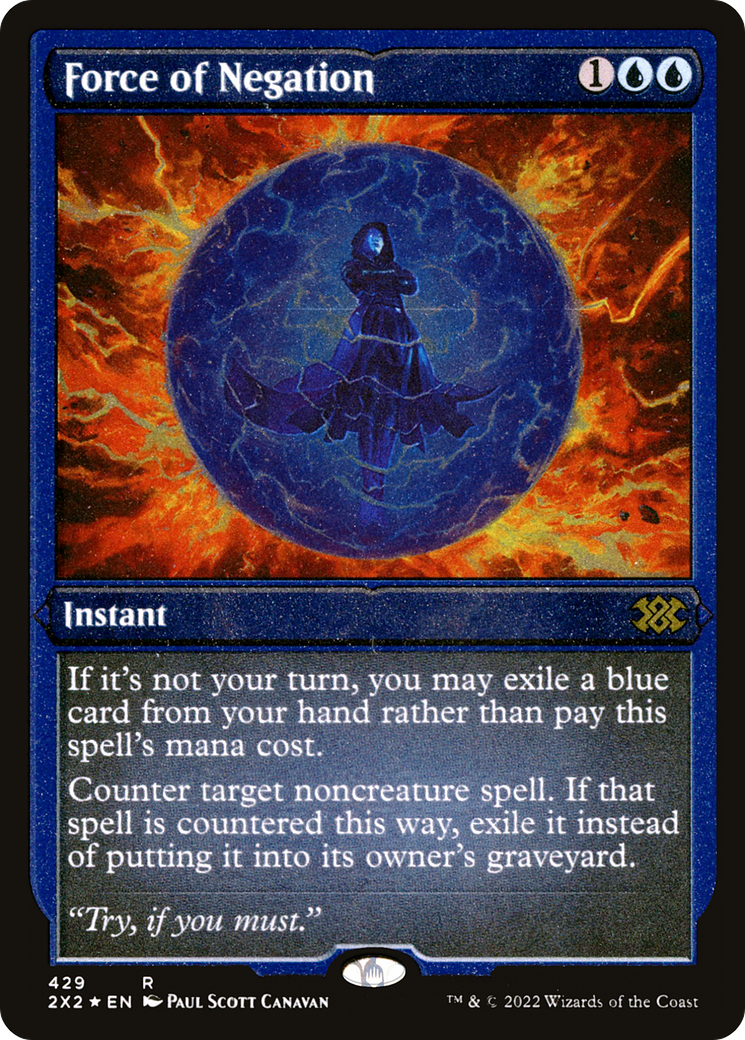 [ EF ] [FOIL] Force of Negation (Foil Etched) #429 - RARE 2X2 - Double Masters 2022